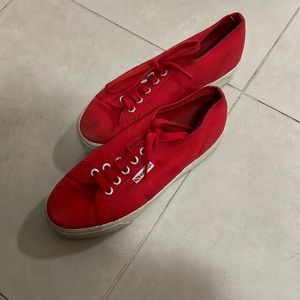 red superga platforms